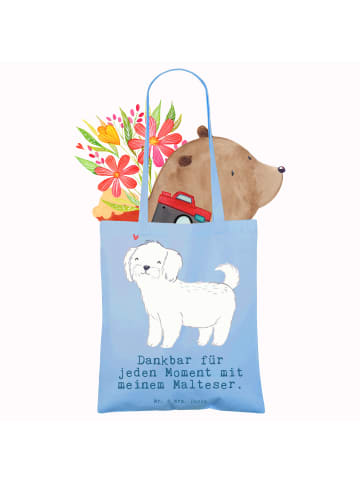 Mr. & Mrs. Panda Laptoptasche Malteser Moment mit Spruch in Sky Blue