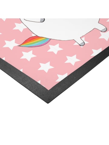 Mr. & Mrs. Panda Teppichmatte Einhorn Schwein ohne Spruch in Rot Pastell