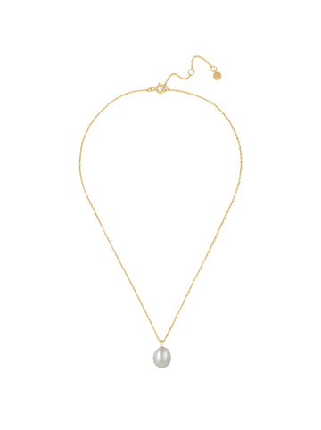 Glanzstücke München Kette aus Sterling Silber mit Süßwasser-Zuchtperle in gelbgold