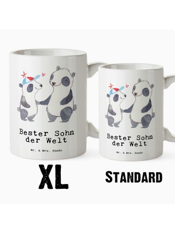 Mr. & Mrs. Panda Kaffeebecher Panda Bester Sohn der Welt mit Spruch in Weiß