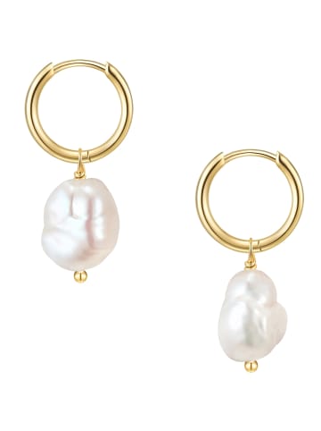 Glanzstücke München Ohrringe aus Sterling Silber mit Süßwasser-Zuchtperle in gelbgold