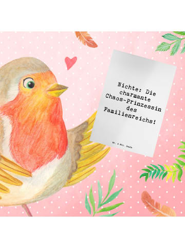 Mr. & Mrs. Panda Grußkarte Nichte Chaos-Prinzessin mit Spruch in Weiß