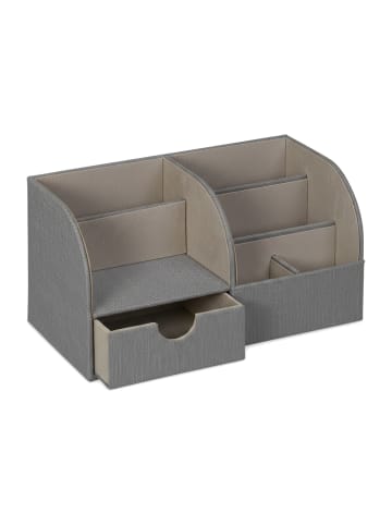 Schreibtisch-Organizer "Leinenoptik" in Grau