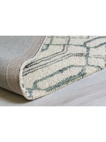 KADIMA DESIGN Luxuriöser handgetufteter Grauer Wollteppich mit Quasten