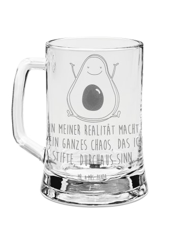Mr. & Mrs. Panda Gravur Bierkrug Avocado Glücklich mit Spruch in Transparent
