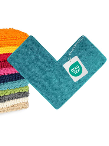 WohnDirect Eckbadematte PARIS in Petrol