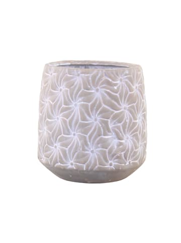 Chic Antique Colmar Blumentopf mit Blumenmuster in franz. grau