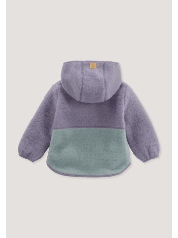 Hessnatur Hessnatur Wollfleece Jacke Colourblock aus reiner Bio-Merinowolle in lavendel