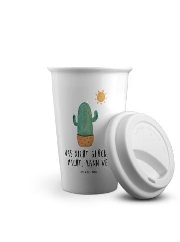 Mr. & Mrs. Panda ToGo Kaffeebecher Kaktus Sonne mit Spruch in Weiß