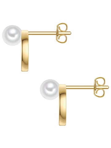 Rafaela Donata Ohrringe aus Sterling Silber mit Zirkonia Muschelkernperle in gelbgold