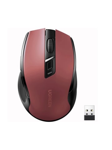 Ugreen PC-Maus - kabellose optische Maus USB 2,4 GHz / Bluetooth 5.0 in Rot