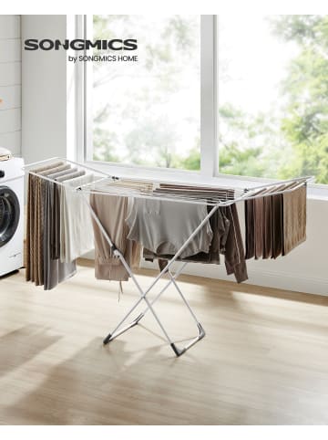 SONGMICS Wäscheständer Bunji in Weiß - (B)182 x (H)102.5 x (T)50 cm