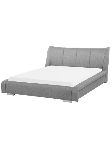 Beliani Doppelbett NANTES in Grau/Silber - (W) 208 x (H) 97 x (L) 237 cm
