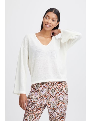 b.young Strickpullover BYSIF V NECK PULLOVER 2 - 20814639 leichter V-Neck Pullover in Weiß