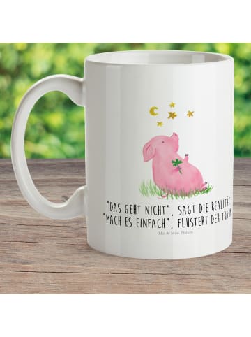 Mr. & Mrs. Panda Becher Schwein Glück mit Spruch in Weiß