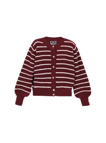 DreiMaster Maritim Cardigan in wine red offwhite