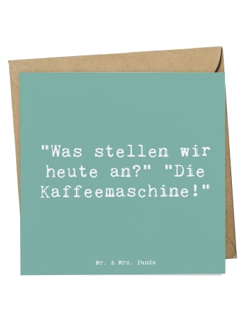 Mr. & Mrs. Panda Grußkarte Spruch Freude am Morgen mit Spruch in Meeresbrise