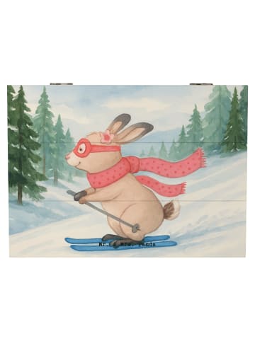 Mr. & Mrs. Panda Schatzkiste Hase Skifahren Design ohne Spruch in Weiß