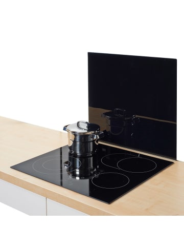 Zeller Glasschutzplatte SCHWARZ für Herd — groß in Schwarz, (B) 50 x (L) 56 cm