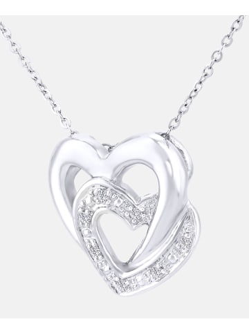 Diamant L'éternel Halskette mit Anhänger aus 375 Weißgold mit Diamant Herz-Design