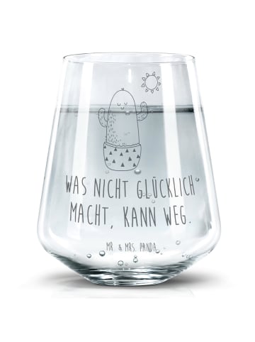 Mr. & Mrs. Panda Trinkglas Kaktus Sonne mit Spruch in Transparent