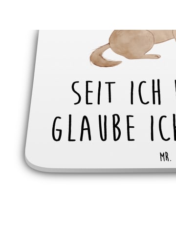 Mr. & Mrs. Panda Untersetzer für Gläser Hunde Liebe mit Spruch in Weiß