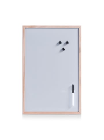 Weiße Magnettafel mit Marker in Weiß, 40 x 60 cm