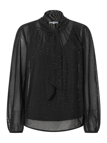 More & More elegante Langarmbluse, Gitzersteine in black