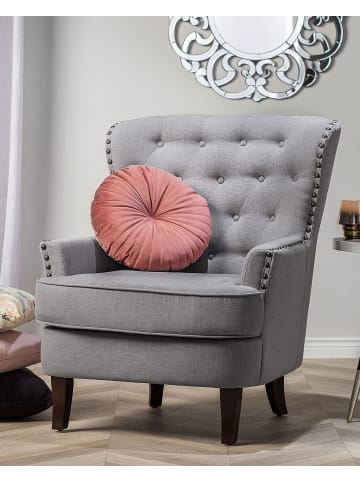 Beliani Sessel VIBORG II in Grau/Braun - (W) 75 x (H) 93 x (L) 90 cm