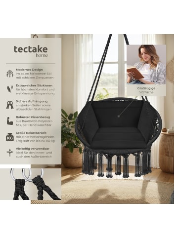 tectake Hängeschaukel mit Sitz- und Rückenpolster, 80 x 72 x 125 cm