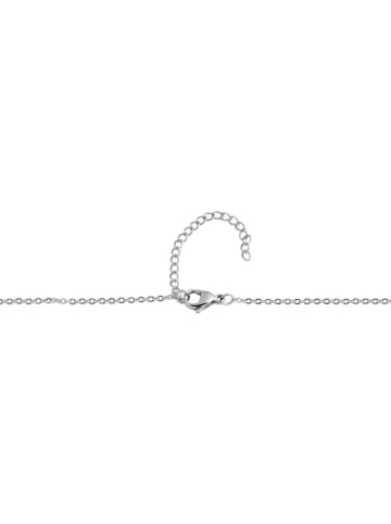 Adeliás Damen Halskette – Ankerkette aus Edelstahl mit Zirkonia 43 cm in silber