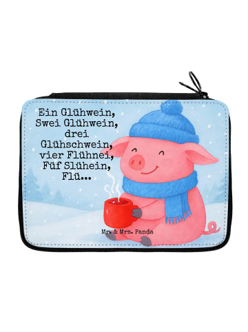 Mr. & Mrs. Panda Federtasche Schweinchen Glühwein Design mit Spruch in Weiß