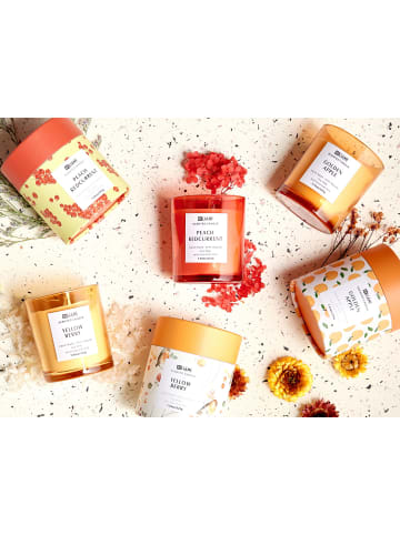 Beliani 3er-Set Kerze COLORFUL BARREL in Gelb/Orange/Rot