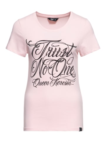 Queen Kerosin Queen Kerosin Classic T-Shirt Trust no One in pink