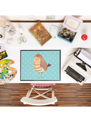 Mr. & Mrs. Panda tischschutz Eule Zufrieden ohne Spruch in Türkis Pastell