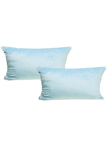 JACK 2er Set Teddy Flausch Kissen 30x50cm in hellblau