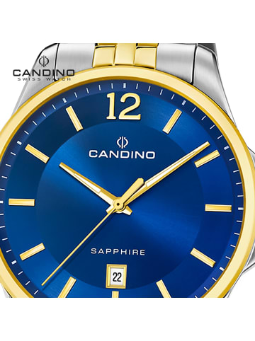 Candino Analog-Armbanduhr Candino Classic silber, gold groß (ca. 42mm)