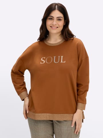 sheego Sweatshirt in cognac