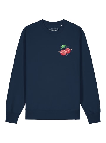 wat? Apparel Sweatshirt Cherry Planets in Dunkelblau
