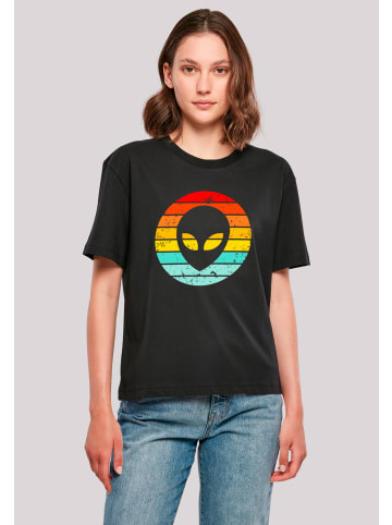 F4NT4STIC Tee Alien Retro Sonnenuntergang in schwarz