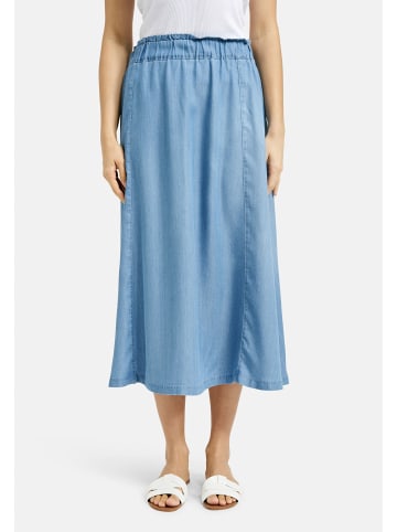 Milano Italy Weiter Rock mit elastischem Bund und Teilungsnähten in Ibiza Blue