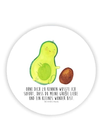 Mr. & Mrs. Panda Rund Magnet Avocado Kern rollt mit Spruch in Weiß