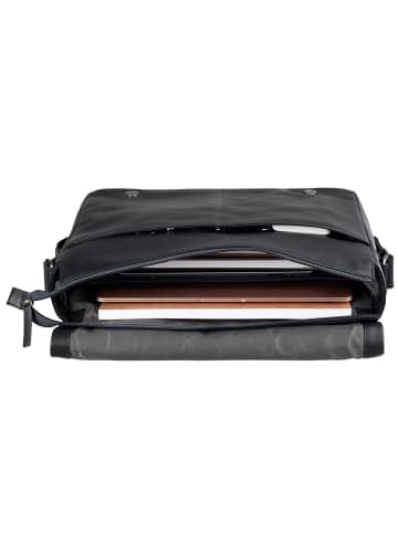 Leonhard Heyden Hamburg Messenger Leder 38 cm Laptopfach schwarz