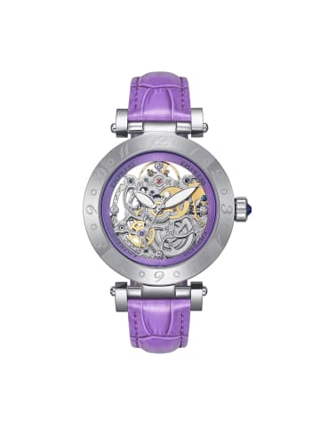 Empress Theodora Automatikuhr mit Lederarmband in Silver/Purple