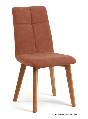 58 aufm Kessel ESSZIMMERSTUHL (4er-Set) Dillian 47x92x60 Eiche geölt/Cognac
