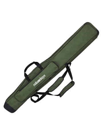 relaxdays Angeltasche Rutentasche in Olivgrün - 150 cm
