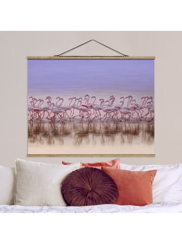 WALLART Stoffbild mit Posterleisten - Flamingo Party in Rosa