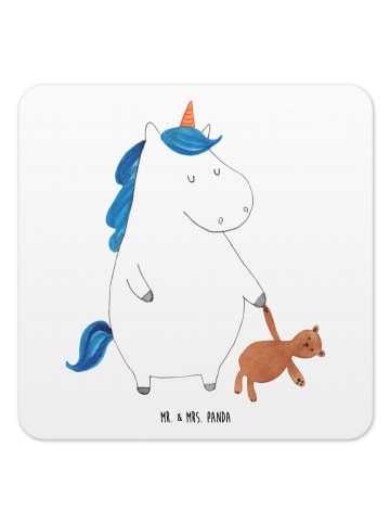 Mr. & Mrs. Panda Untersetzer für Gläser Einhorn Teddy ohne Spruch in Weiß