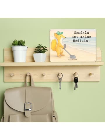 Mr. & Mrs. Panda tafel Fuchs Metalldetektor Design mit Spruch in Weiß