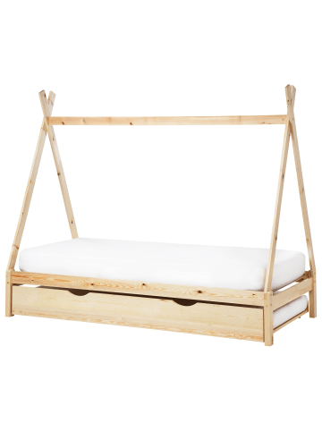 Beliani Kinderbett TALMONTIERS in Heller Holzfarbton - (W) 99 x (H) 171 x (L) 209 cm